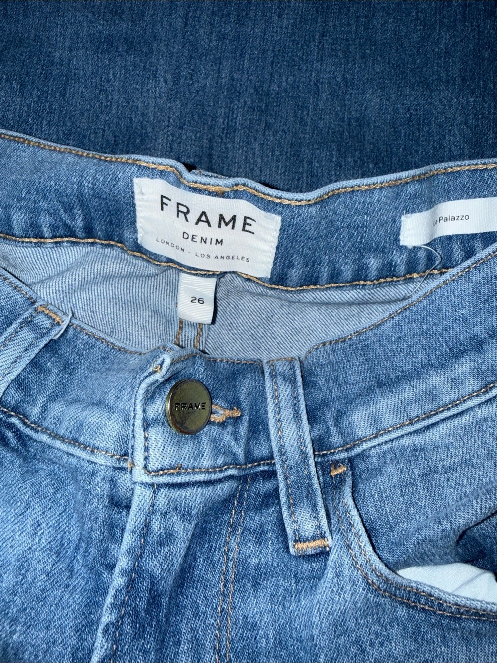 Frame denim high rise le palazzo flare jean size 26/L33/1/2 - Picture 8 of 16